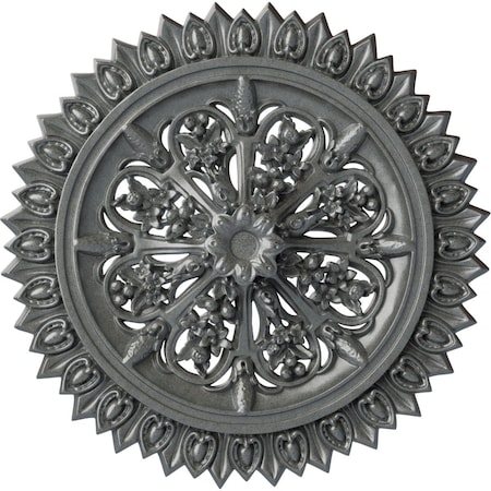 Ekena Millwork Lariah Ceiling Medallion (Fits Canopies up to 1 3/8"), 24 3/4"OD 1 3/8"ID x 3 1/4"P, Platinum CM24LAPLS